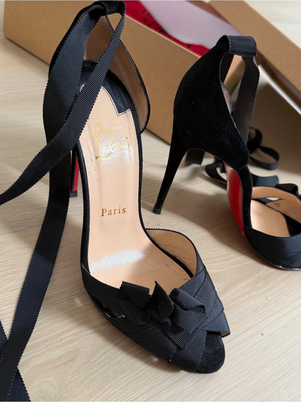 Louboutin ankle tie pumps